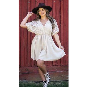 AAKAA Blush Lace Mini Dress